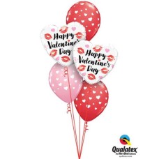 Bukiet 783 â€žHappy Valentine's Dayâ€ Hearts & Kisses Qualatex #78547-2 85713-3